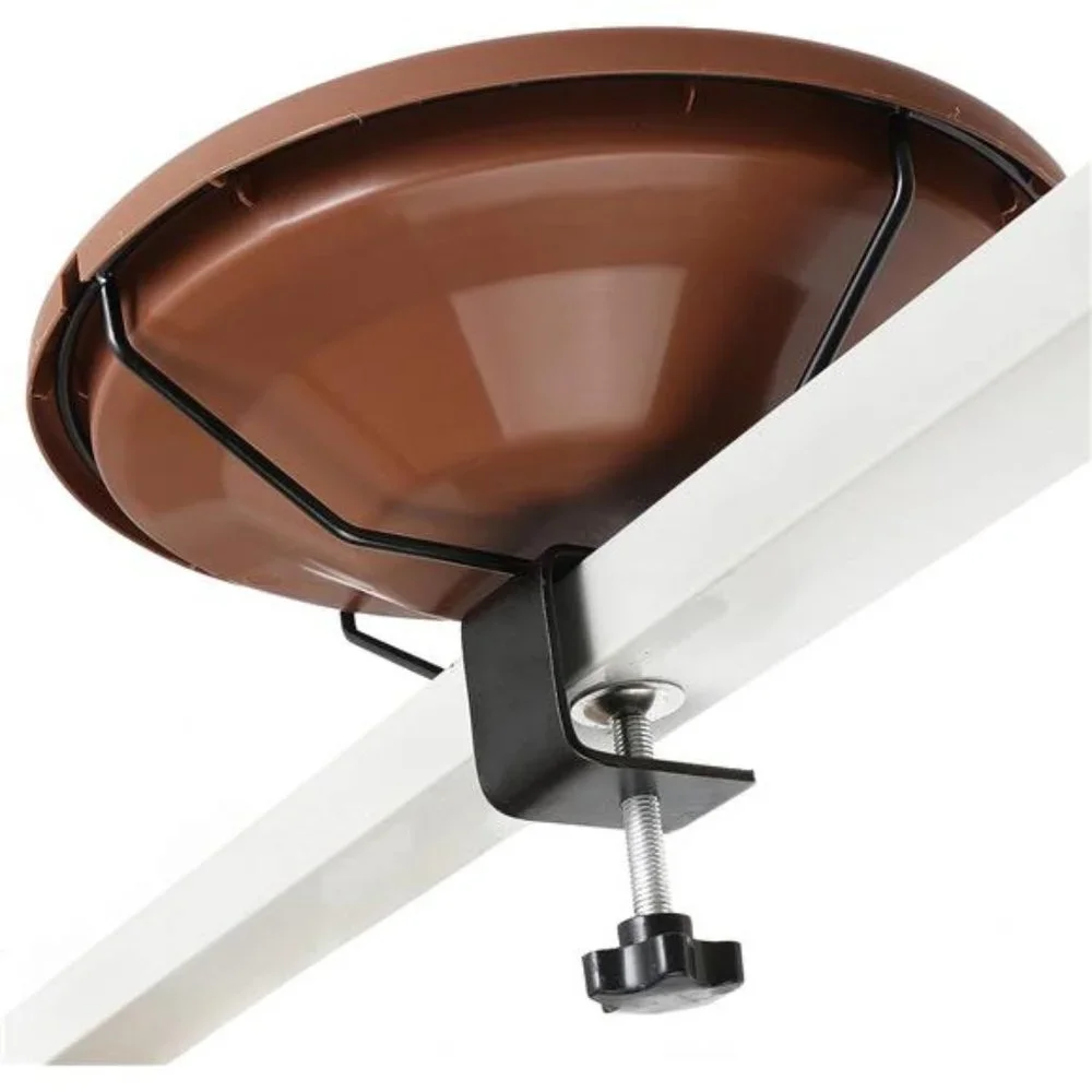Bird Bath Deck Mounted Bowl 12 Inches, Balcony Railing Birdbaths Unheated
